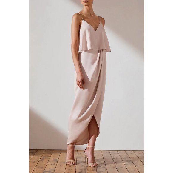 Shona Joy Luxe Cocktail Frill Dress in Porcelain Size 2 - Picture 3 of 13